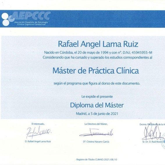 Dr. Rafael Ángel Lama Ruiz Master de práctica clínica