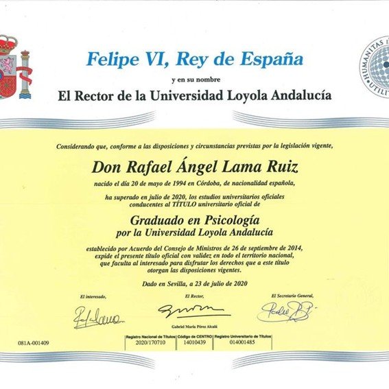 Dr. Rafael Ángel Lama Ruiz Titulo universitario