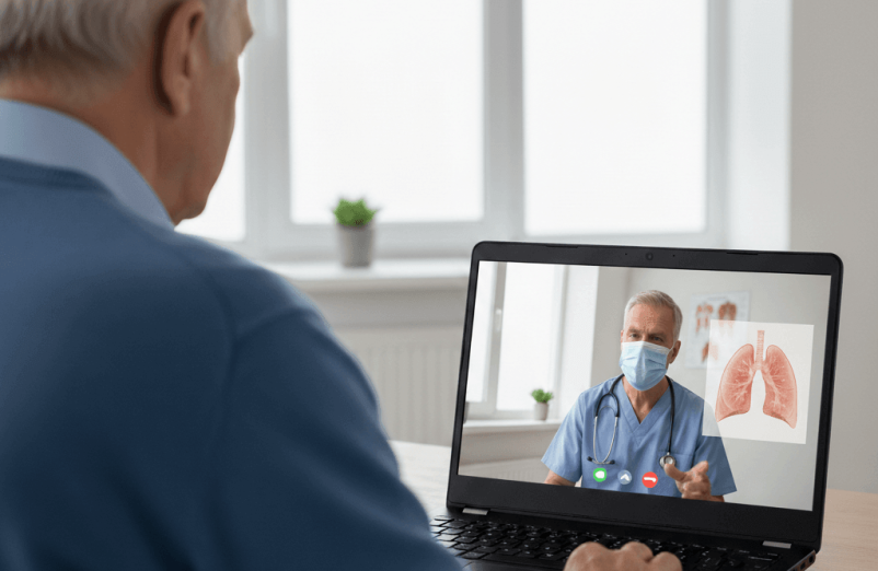 Consulta online con atención médica a distancia para diagnóstico, seguimiento de enfermedades y orientación profesional.