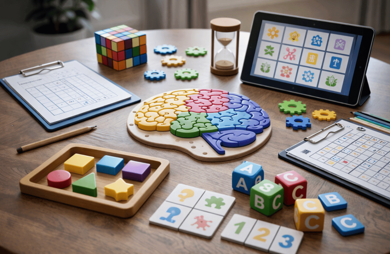 Taller grupal de estimulación cognitiva para mejorar memoria, atención y funciones ejecutivas en adultos.