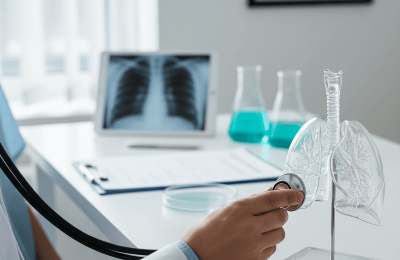 Visita de neumología para diagnóstico y tratamiento de enfermedades respiratorias, seguimiento de la salud pulmonar y control respiratorio.